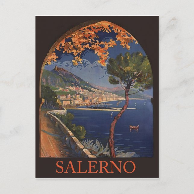 Salerno City, Italienische Riviera, Vintage Travel Postkarte (Vorderseite)
