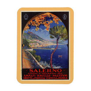 Salerno Italien Vintage Sommer-Reiseanzeige Magnet