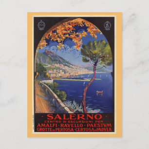 Salerno Italien Vintage Sommerreisen Postkarte