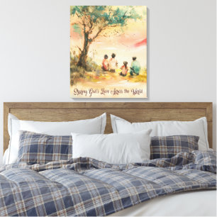 Salesian Missions Aquarell-Kunst Leinwanddruck