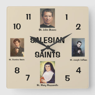 Salesian Saints Wall Clock Quadratische Wanduhr