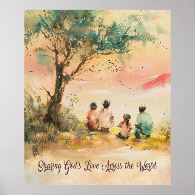 Salesianische Missionen Wasserfarben Kunst Poster (Vorne)