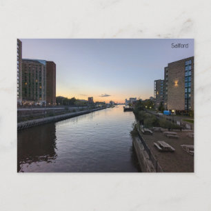 Salford Quays in Dusk Postkarte