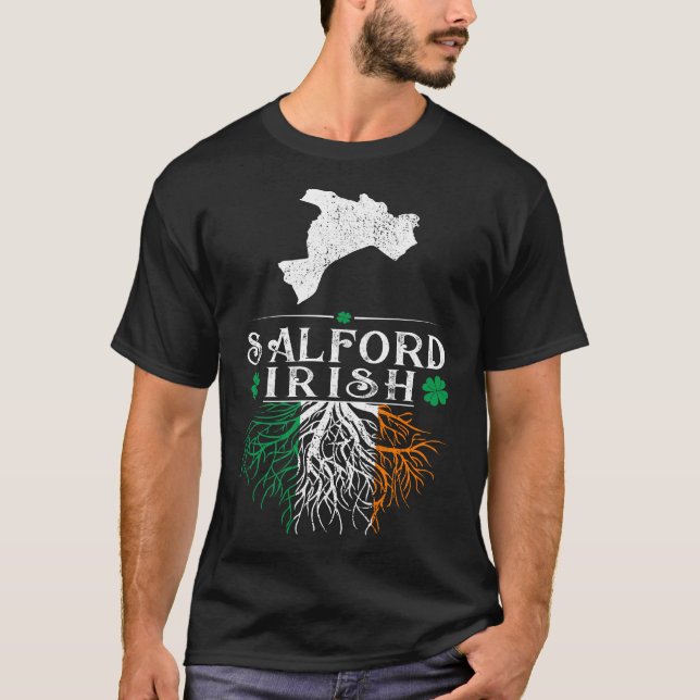 Salford UK City Irish Roots St Patrick Day T-Shirt (Vorderseite)