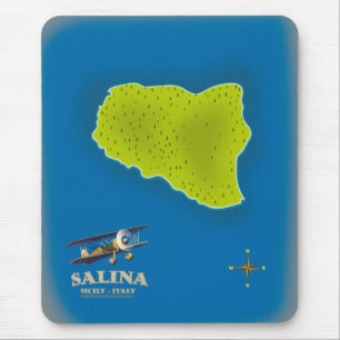 Salina, Sizilien Reiseplakatkarte Mousepad