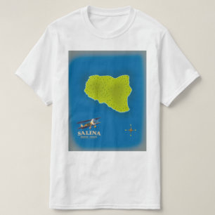 Salina, Sizilien Reiseplakatkarte T-Shirt