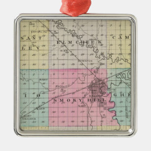 Saline County, Kansas Silbernes Ornament