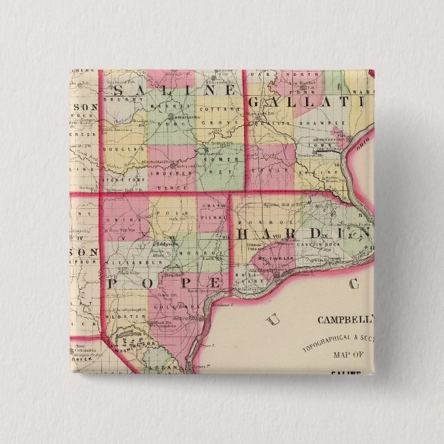 Saline, Gallatin, Hardin, Papst, Landkreis Button (Vorderseite)