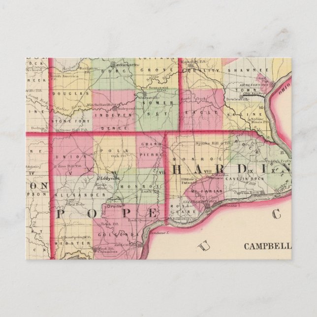 Saline, Gallatin, Hardin, Papst, Landkreis Postkarte (Vorderseite)