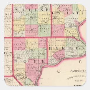 Saline, Gallatin, Hardin, Papst, Landkreis Quadratischer Aufkleber