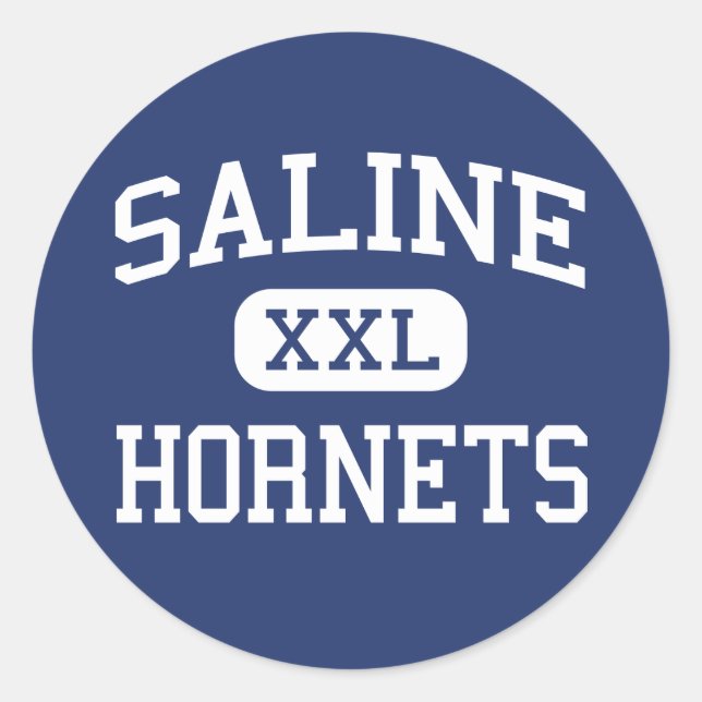 Saline Hornets Middle School Saline Runder Aufkleber (Vorderseite)