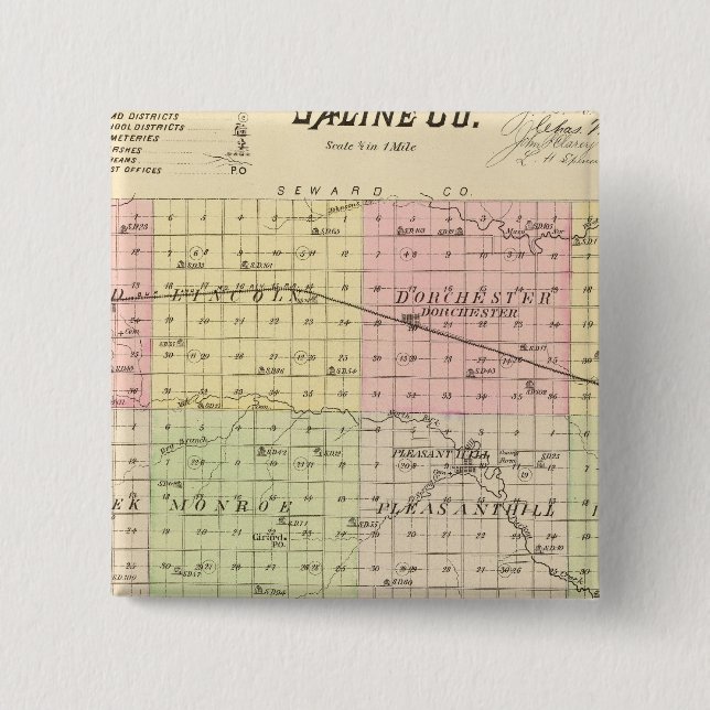Saline Landkreis, Nebraska Button (Vorderseite)