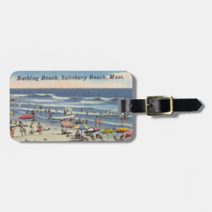 Salisbury Beach, MA - Antique Beach Scene Gepäckanhänger