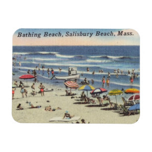 Salisbury Beach, MA - Vintager Ozean Magnet