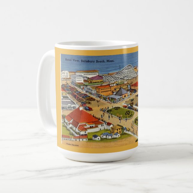 Salisbury Beach Vintag Postcard Kaffeetasse (Vorderseite Links)
