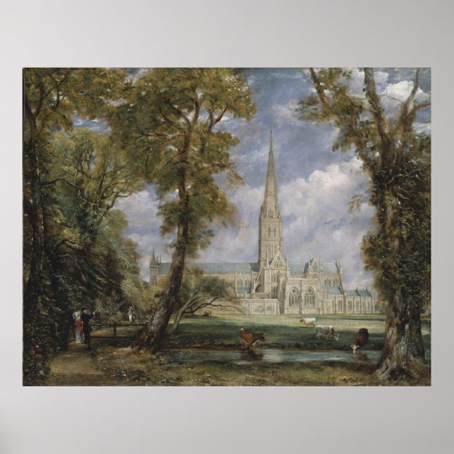 Salisbury Kathedrale aus dem Garten (Const.) Poster (Vorne)