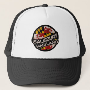 Salisbury Maryland Flag Grunge Trucker Hut Truckerkappe