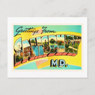 Salisbury Maryland MD Old Vintage Travel Postcard- Postkarte