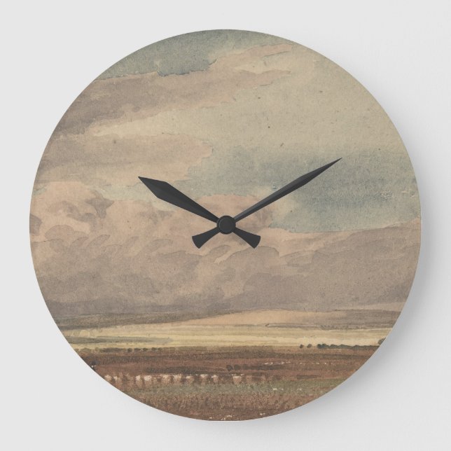 Salisbury Schlicht mit Old Sarum | William Turner Große Wanduhr (Vorderseite)