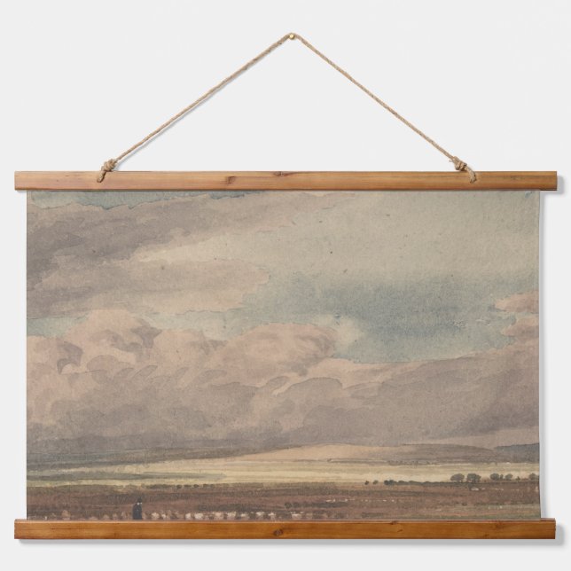 Salisbury Schlicht mit Old Sarum | William Turner Wandteppich Mit Holzrahmen (Vorne)
