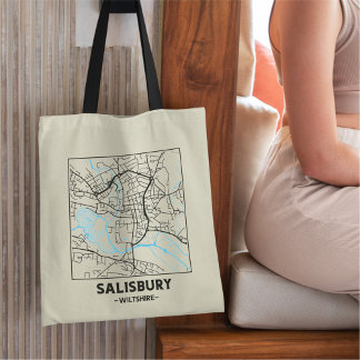 Salisbury, Stadt Wiltshire Karte Tragetasche