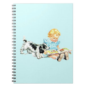 Sally and Spot Illustration der 50er Jahre Notizblock