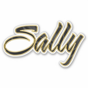 Sally black gold Lettering Aufkleber Sticker