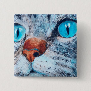 Sally die blaue mit Augen Katze Button