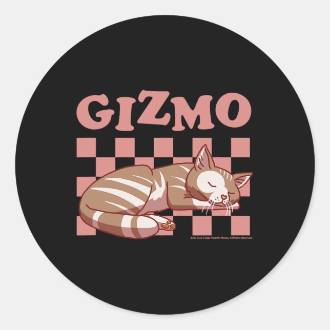 Sally Face Gizmo Das Cat Checkered Nickerchen Must Runder Aufkleber (Vorderseite)