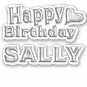 Sally Happy Birthday silver Aufkleber Sticker