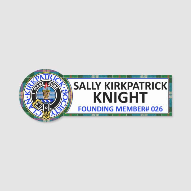 Sally Kirkpatrick Knight CKS Name Badge Namensschild (Vorderseite)