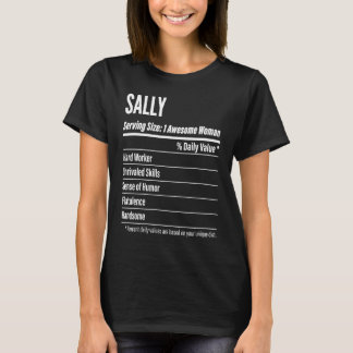 Sally Nutritional Facts servieren Größenkalorien T-Shirt