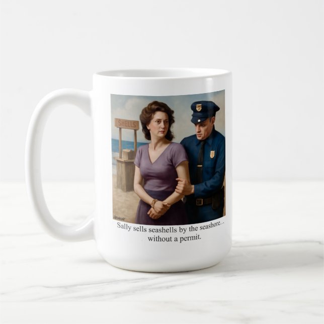 Sally sells seashells by the seashore kaffeetasse (Links)