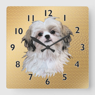 Sally Shih Tzu Quadratische Wanduhr