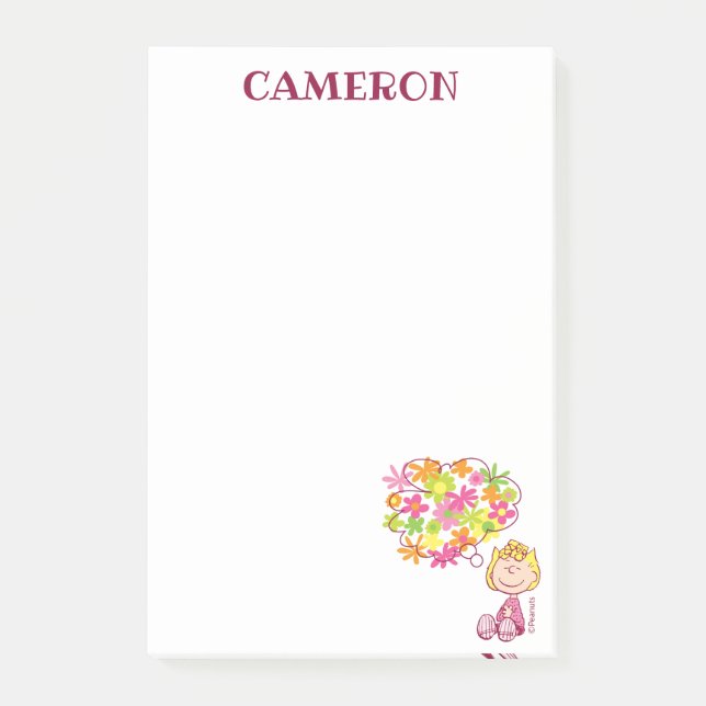 Sally Thinking of Blume Post-it Klebezettel (Vorderseite)