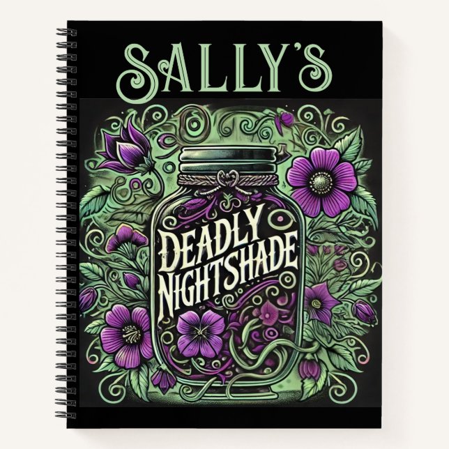 Sally's Deadly Nightshade Journal - Gothic Floral Notizbuch (Vorderseite)