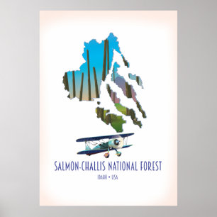Salmon-Challis National Forest Karte Poster