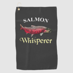 Salmon Flüsterer Dunkles Angelhandtuch Golfhandtuch