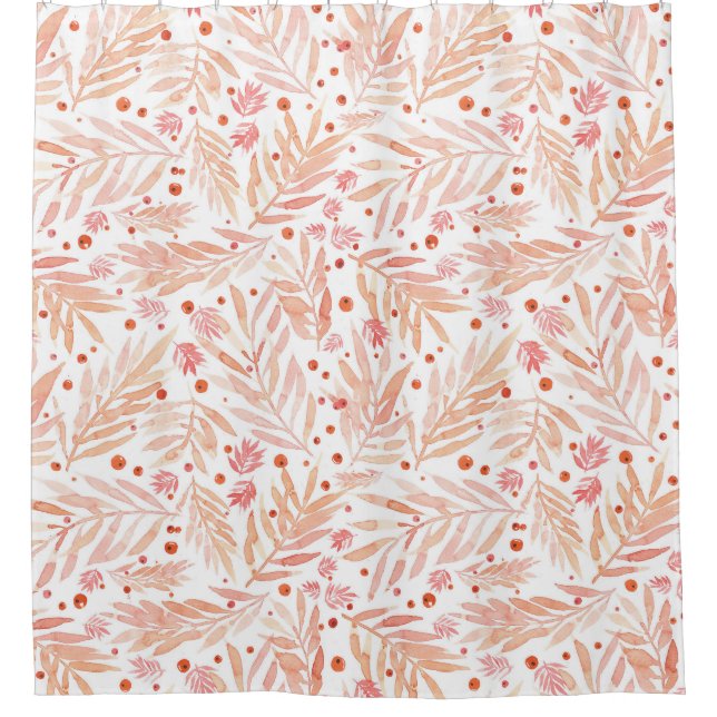 Salmon Foliage Duschvorhang (Vorderseite)