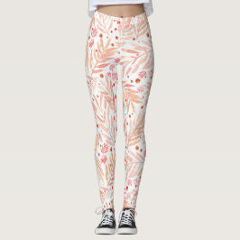 Salmon Foliage Leggings