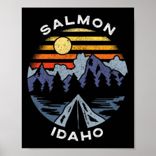 Salmon Idaho Gebirge Urlaub Camping Souvenir Poster