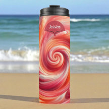 Salmon Pink Modern Abstract Swirling