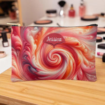 Salmon Pink Modern Abstract Swirling