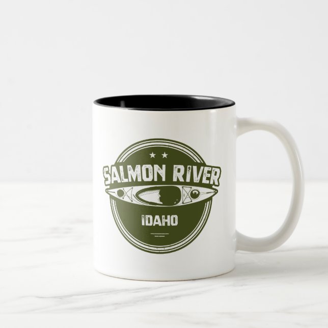 Salmon River Idaho Zweifarbige Tasse (Rechts)