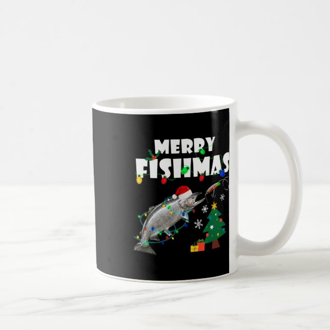 Salmon Steelhead Merry Fishmas Christmas King Trou Kaffeetasse (Rechts)