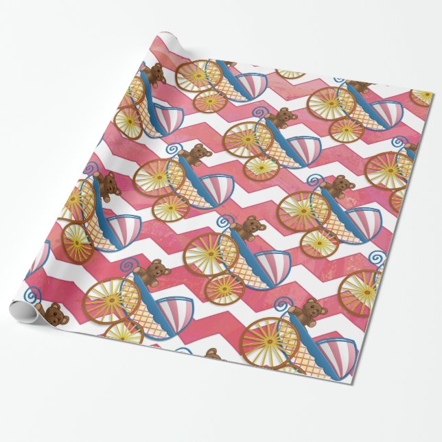 Salmon Swirl Baby Stuff Geschenkpapier (Ungerollt)