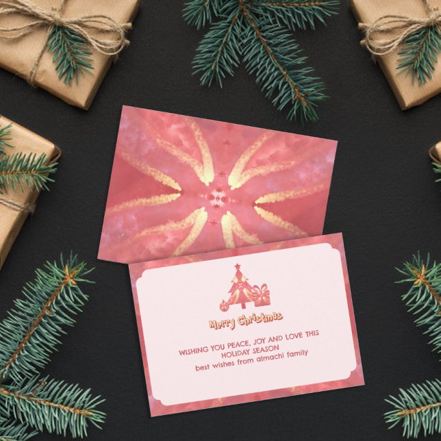 salmon winter christmas wish sunburtst mandala karte (Von Creator hochgeladen)