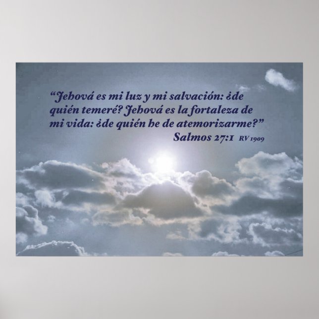 Salmos 27:1 con el Cielo Poster (Vorne)