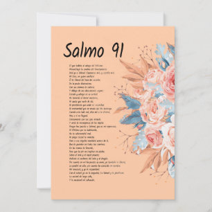 Salmos 91, Bibelverse mit schöner Blume Save The Date