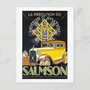 Salmson Automobile - Flugzeugmotor Postkarte